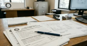 Kitchen remodel permit documents and blueprints for a Sunnyvale CA renovation project