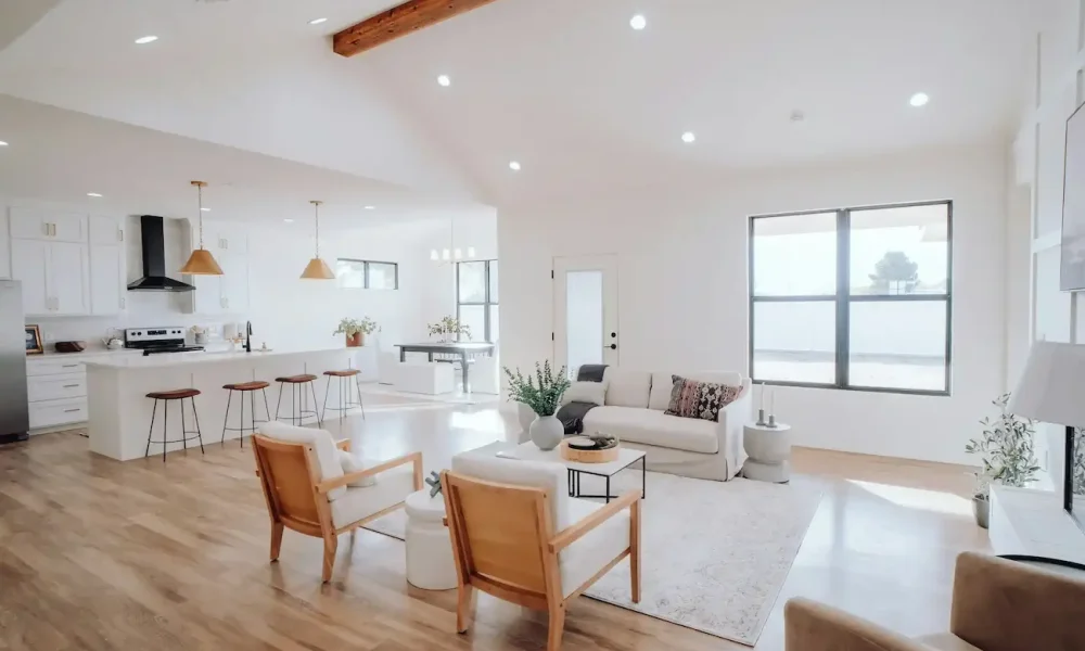 Fully remodeled single family home interior in Sunnyvale CA by Prime Remodel with open floor plan, new flooring, and updated living space